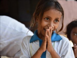 young girl praying