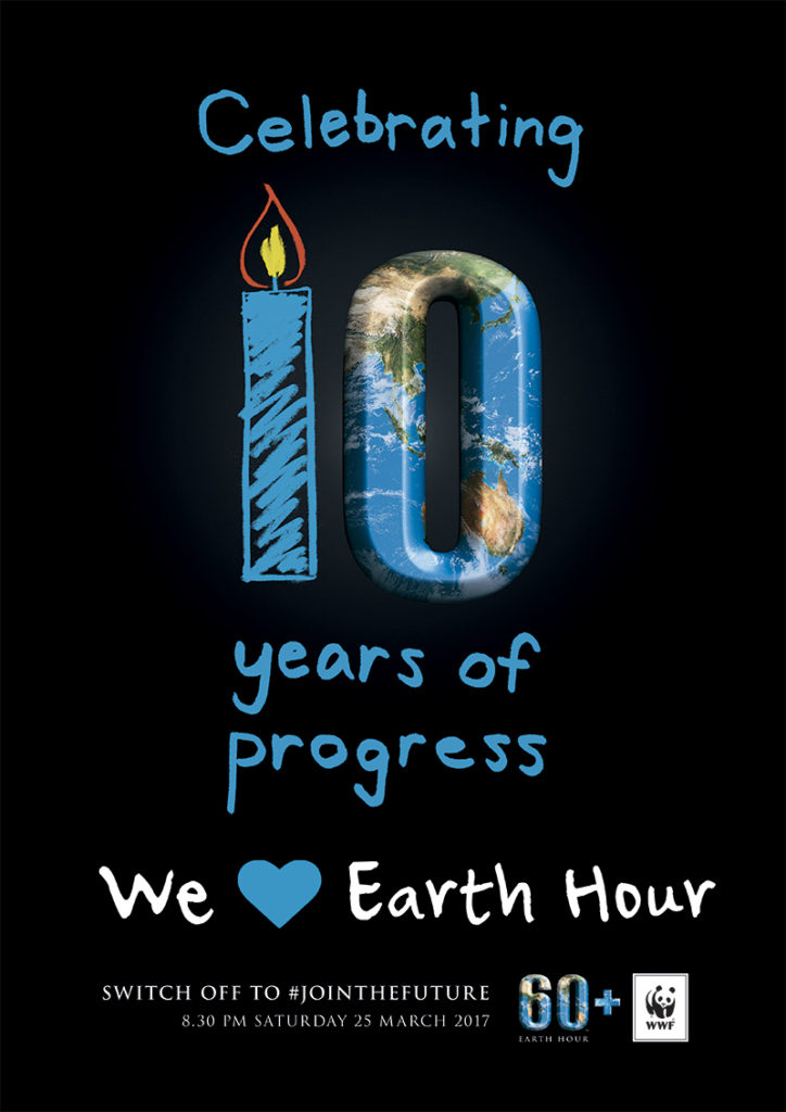 Poster for Earth Hour Celebrating 10 years