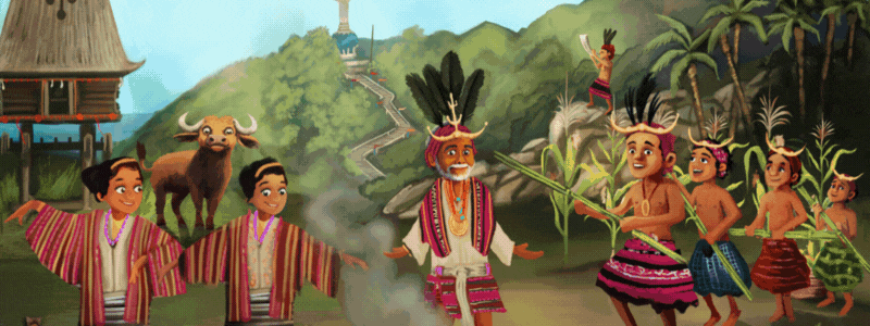 EdTech app artwork, featuring local characters and elements