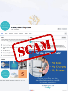 Image of fake Facebook profile