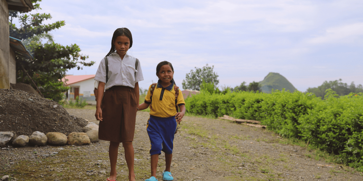 Image of children walking to school